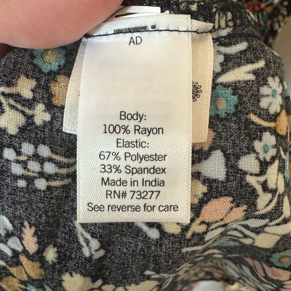 NWOT Croft & Barrow black and floral Puff Sleeve Dress with smocked bodice - Picture 5 of 5